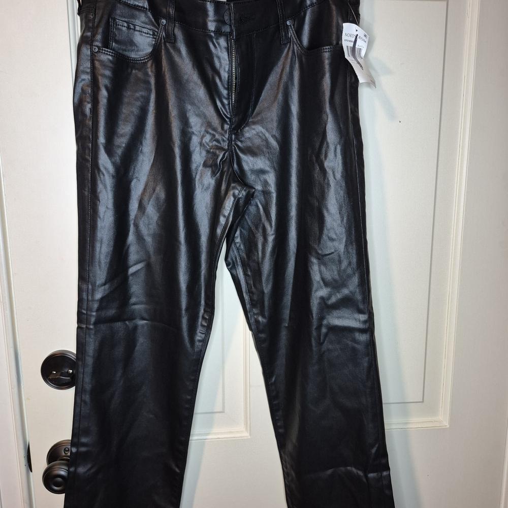 Kut from the Kloth Glossy Black Straight Leg Pants